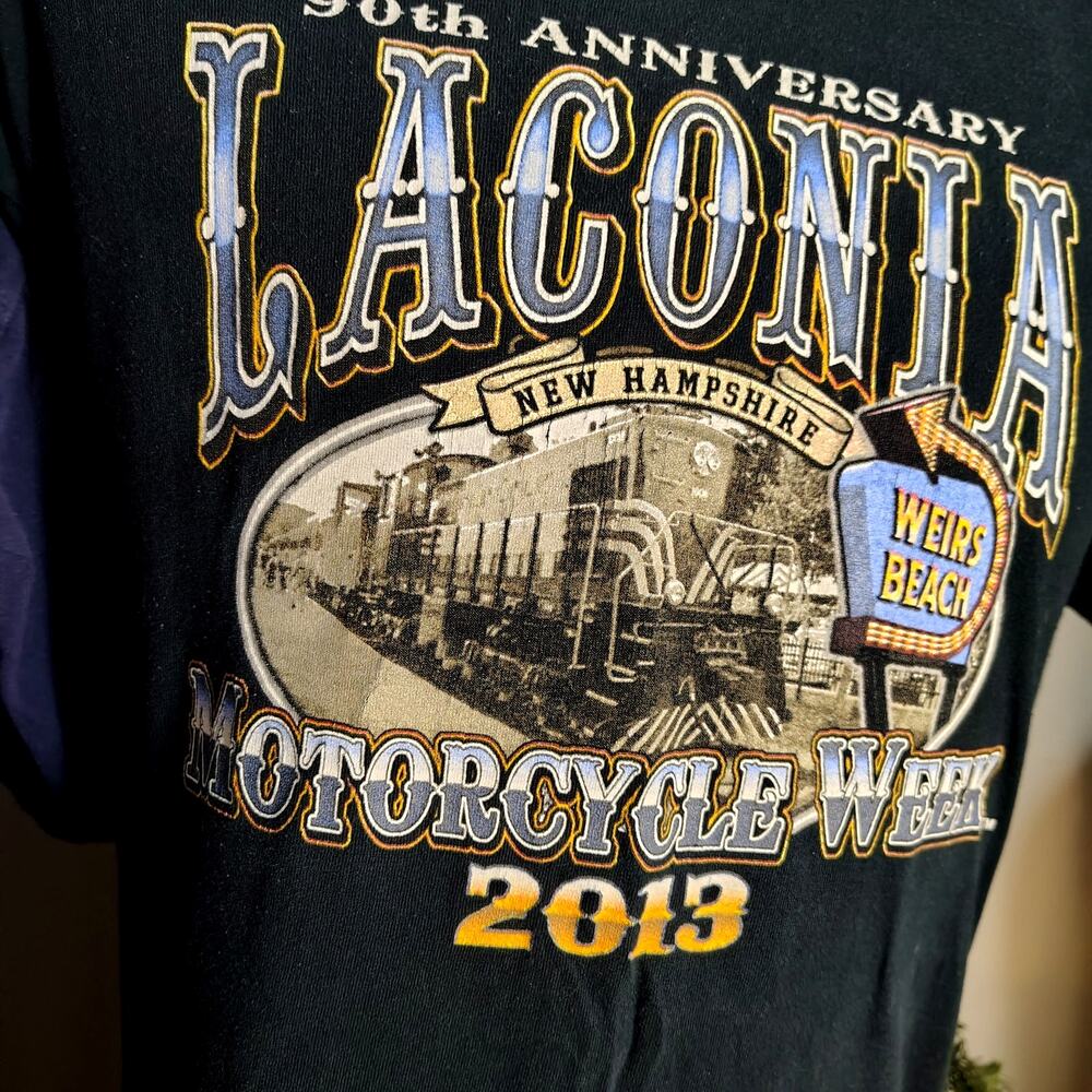 HARLEY DAVIDSON - LACONIA 90TH ANNIVERSARY T-SHIRT - SIZE LARGE